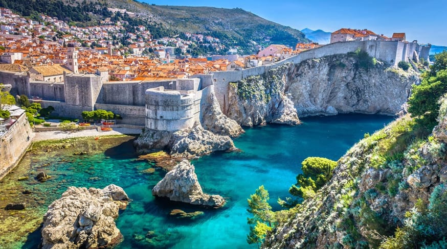 Vista aérea da cidade antiga de Dubrovnik