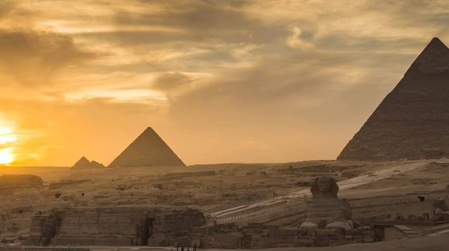 Pirâmides de Gizé, região do Cairo.
