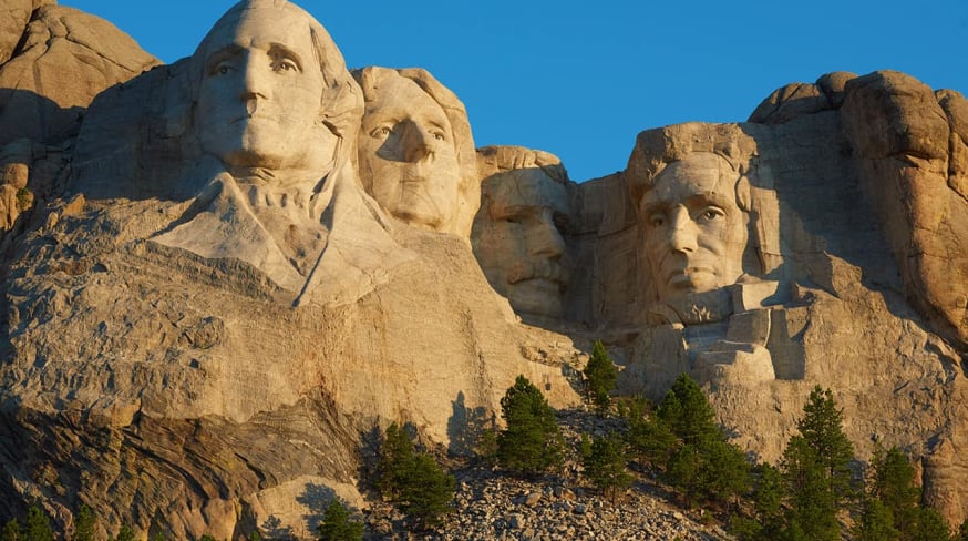 Eua dakota sul monte rushmore close