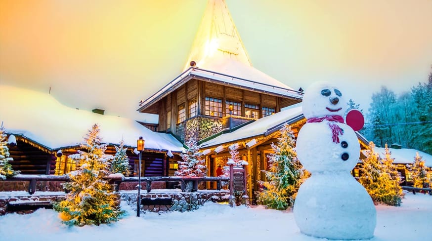 Finlandia rovaniemi boneco neve luz natal