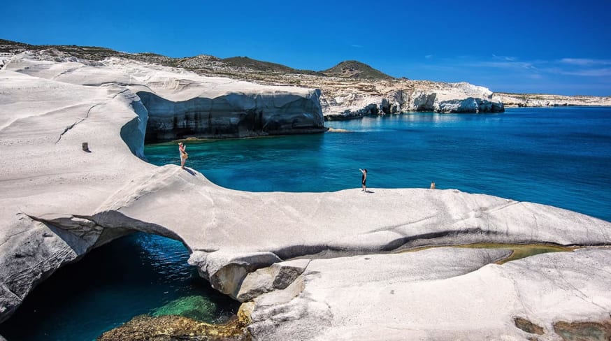 Praia Sarakiniko - Milos, Grécia.