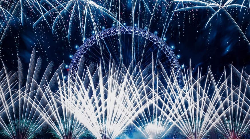 Reinounido inglaterra londres londoneye rodagigante fogos luzes azul