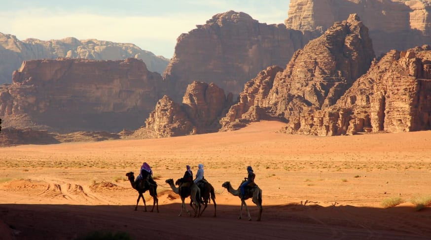 Atividades Jordânia passeios camelo, Deserto Wadi Rum