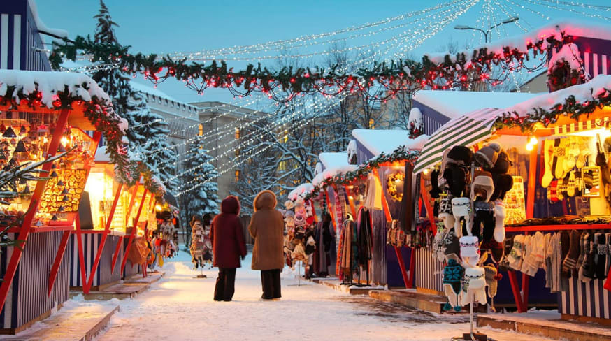 Christmas market in riga letonia