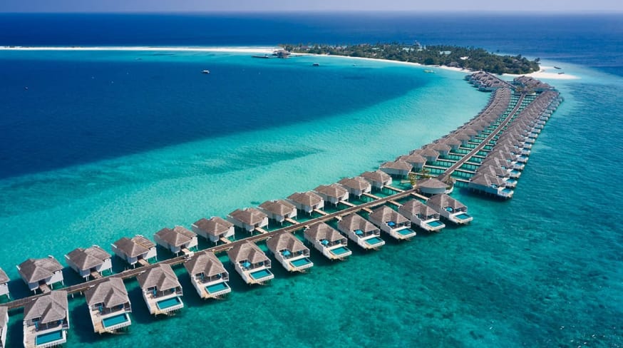 Finolhu maldives vista aerea water villas