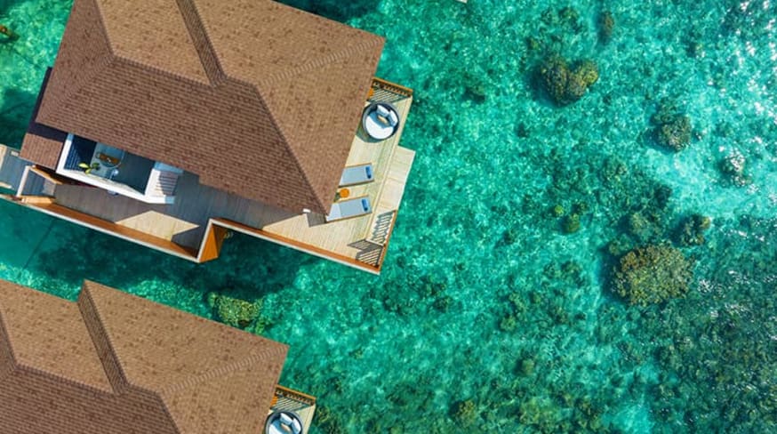 Maldivas avani overwater villa aerea