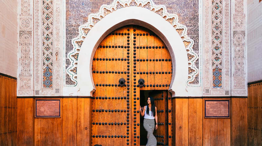 Marrocos fez porta mesquita mulher