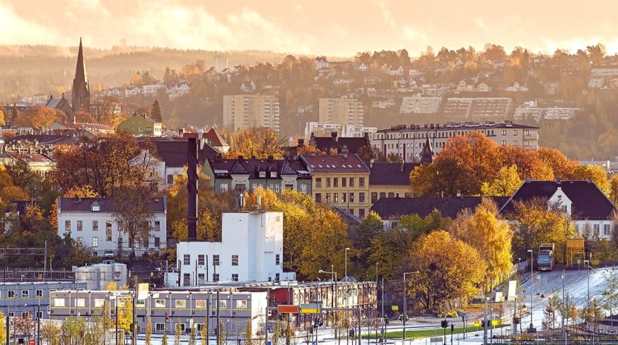 Oslo vista da cidade no roof topda opera