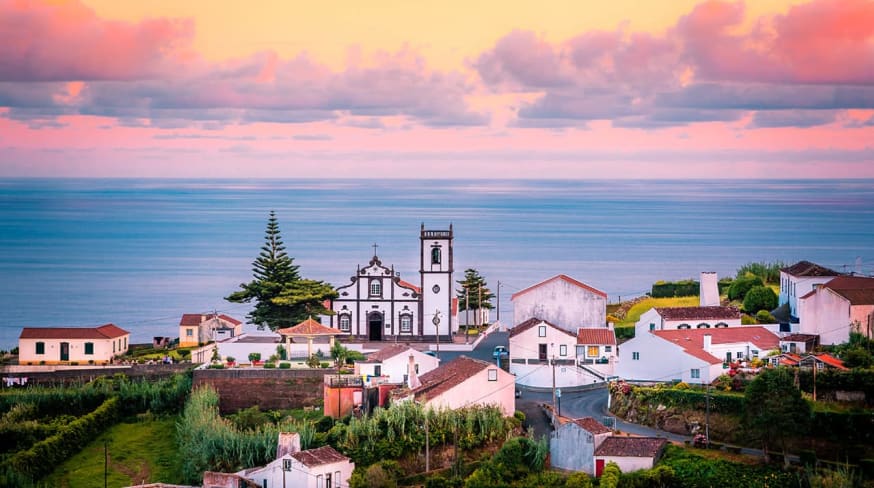 Nascer do sol em sao miguel acores portugal