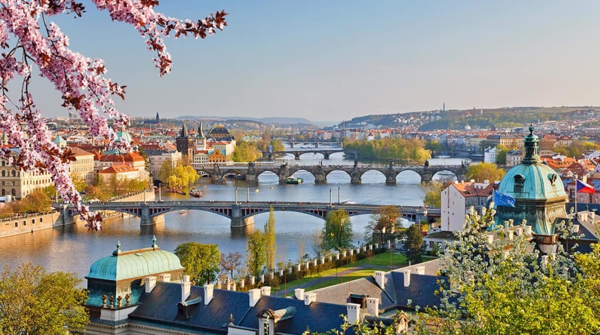 Republica tcheca praga vista ao por do sol