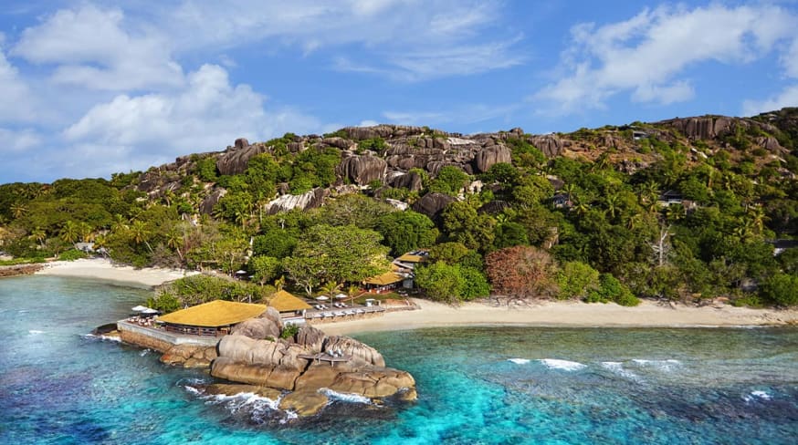 Vista aérea do Six Senses Zil Pasyon, Seychelles