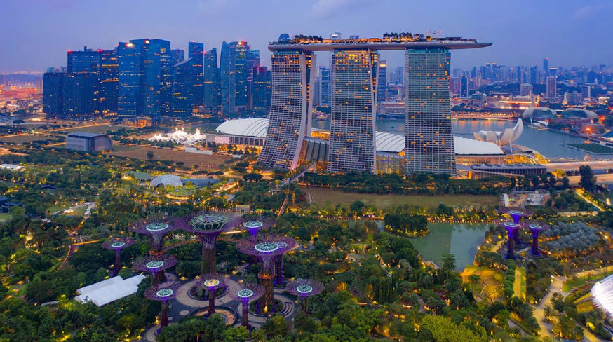Singapura vista aera distrito financeiro
