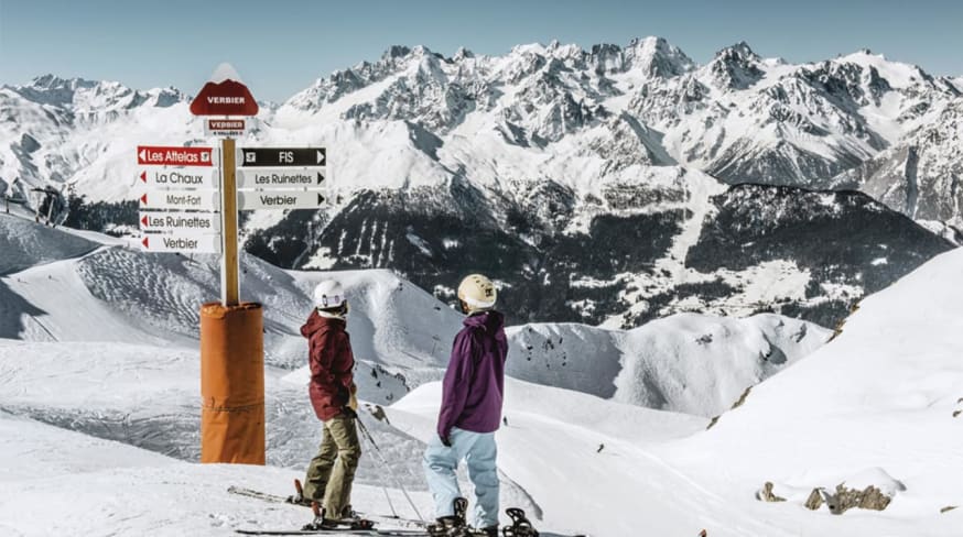 Verbier Skifahren Snowboarden