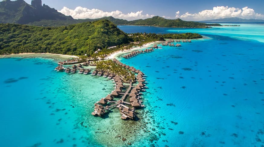 Vista aérea no Conrad Bora Bora Nui