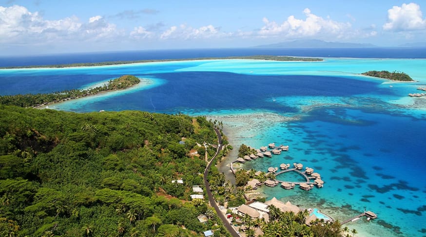 Vista aérea de Bora Bora