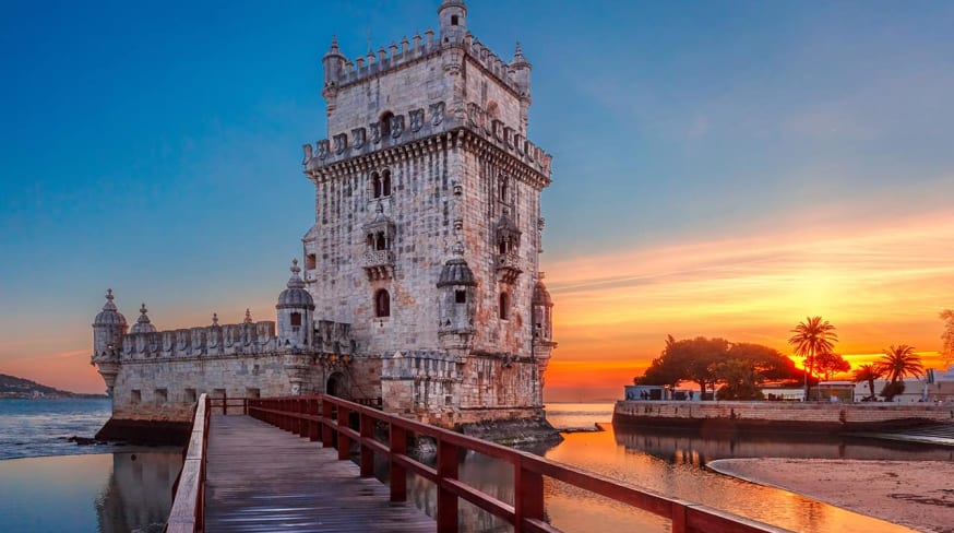 Torre de belem por do sol