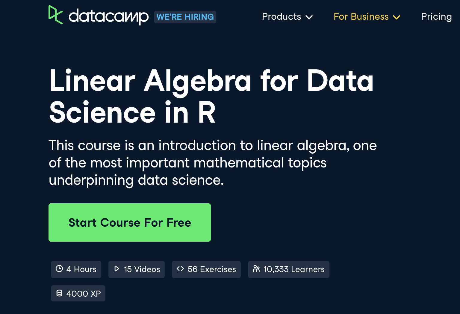 Algebra for Data Science