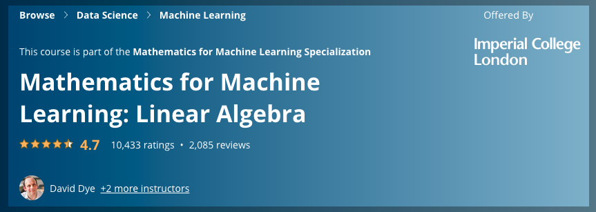 Mathematics for Machine Learning