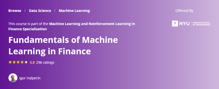 Fundamentals of Machine Learning in Finance