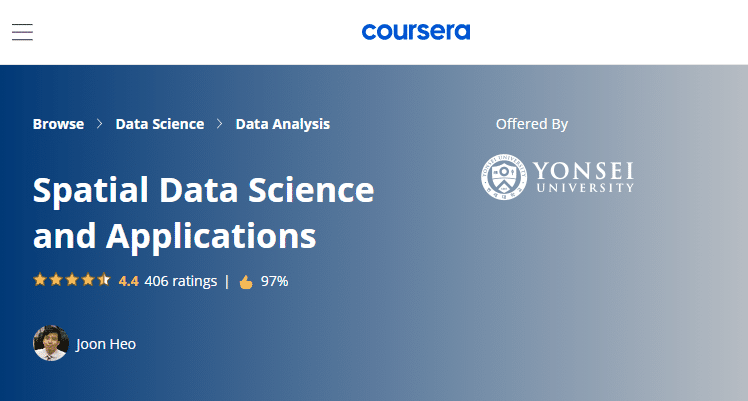 Spatial Data Science and Applications