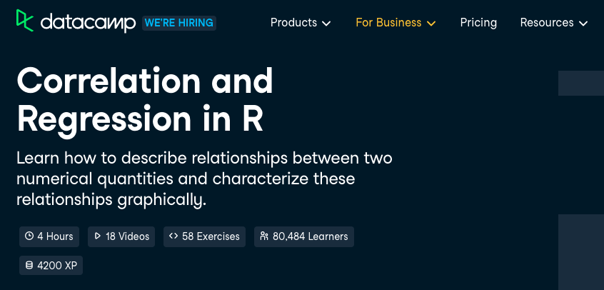 Correlation and Regression in R for Data Science