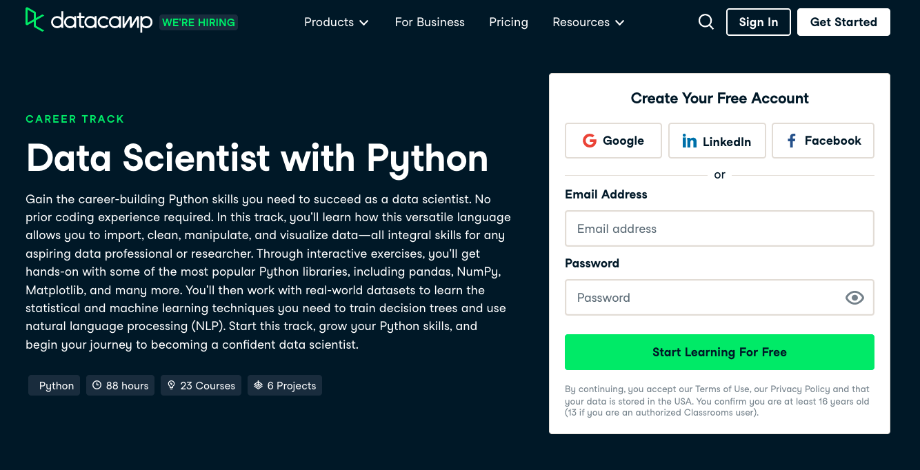 Python data science courses