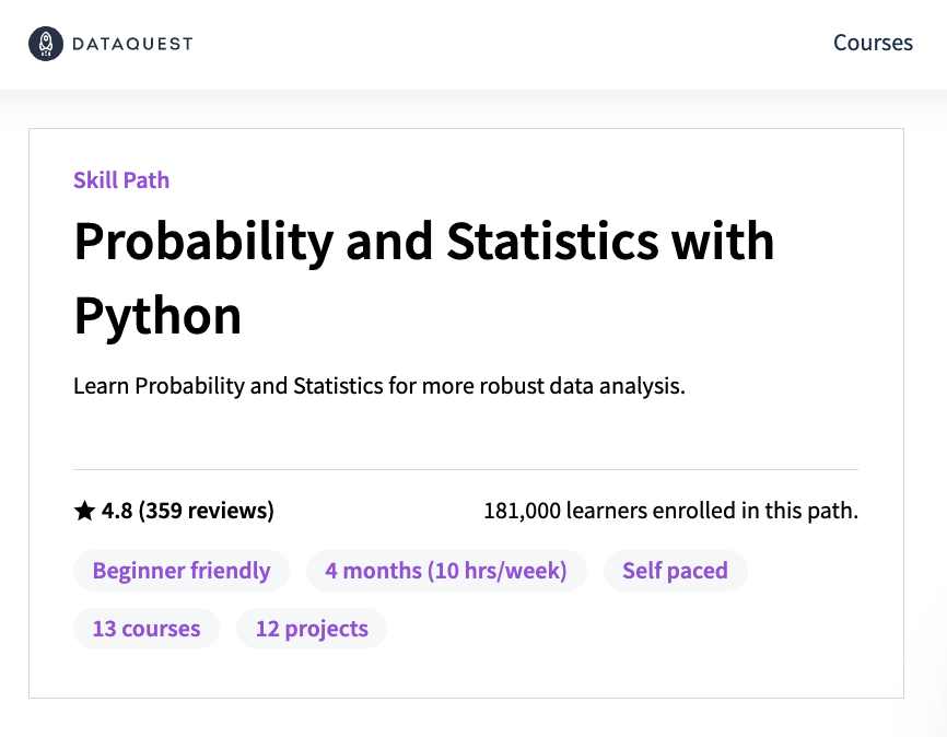 Probability and Statistics with Python