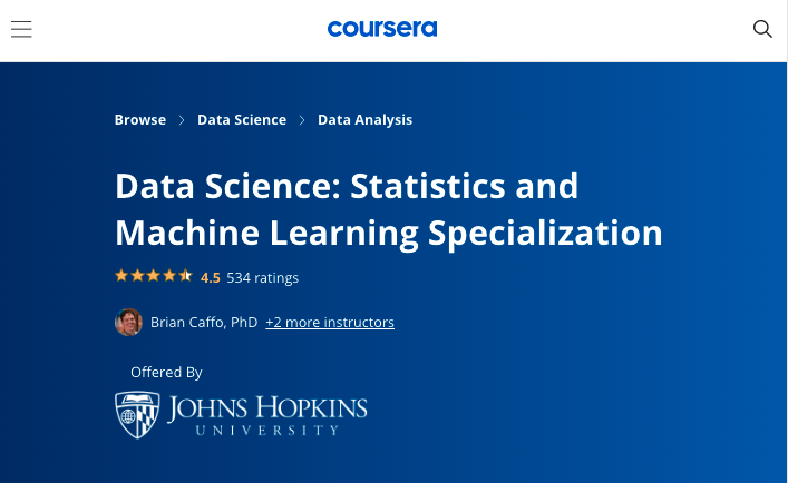 R Statistics and Machine Learning Specialization