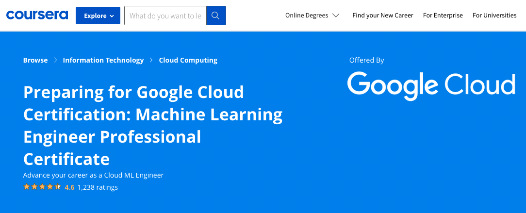 Machine Learning Engineer Certification