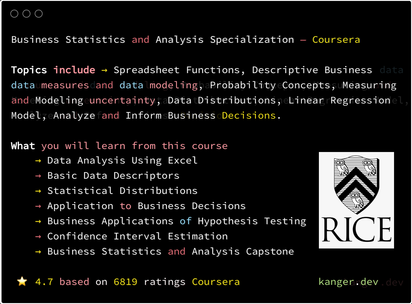 statistics specialization data science