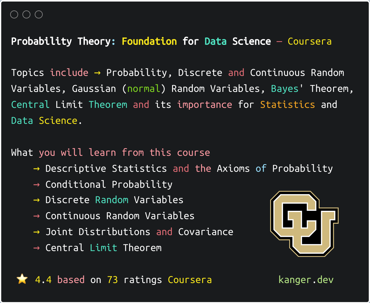 Probability course