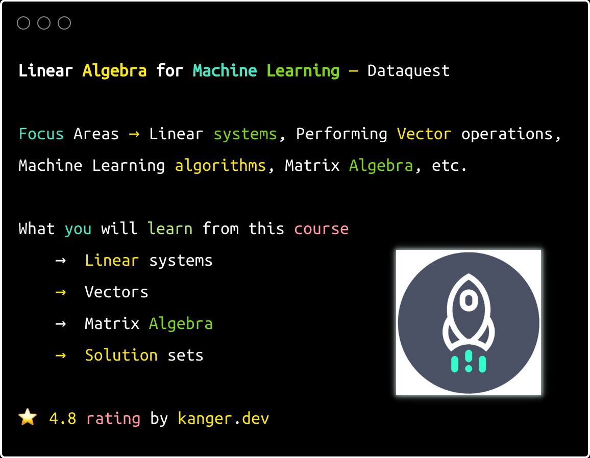linear algebra for machine learning