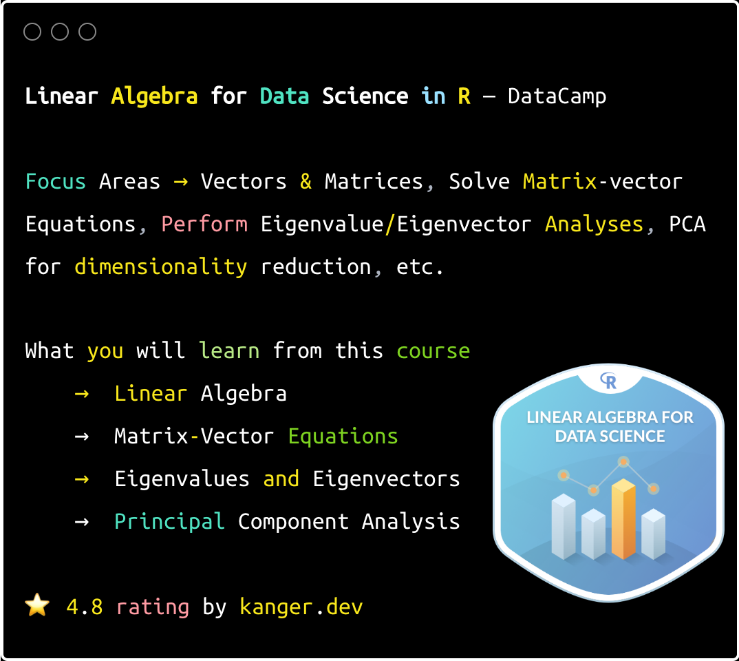 Linear algebra courses