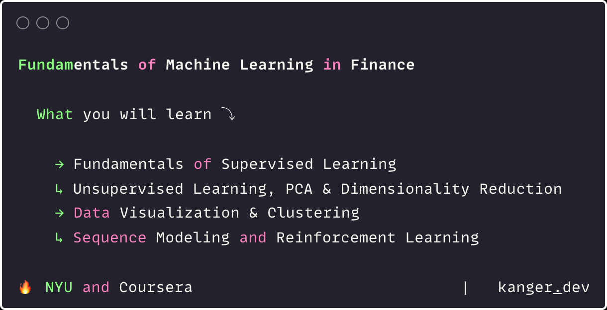 fundamentals of machine learning in finance