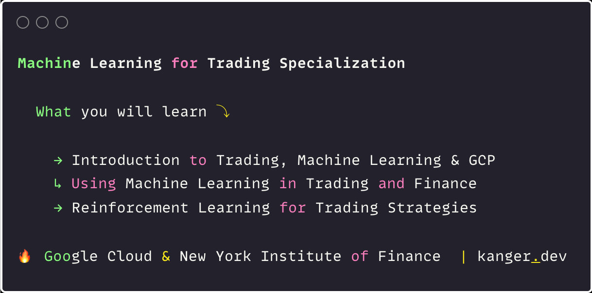 Machine learning for trading course