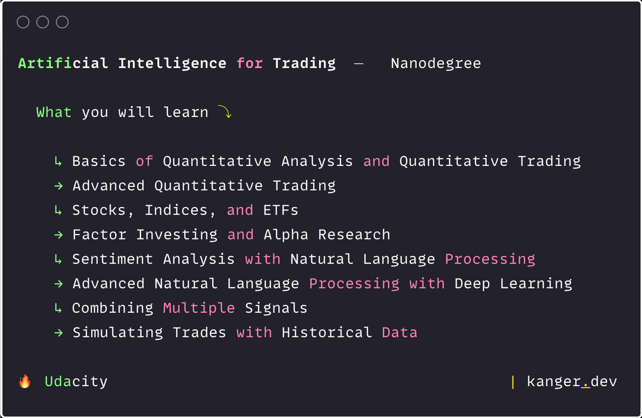 machine learning for trading course