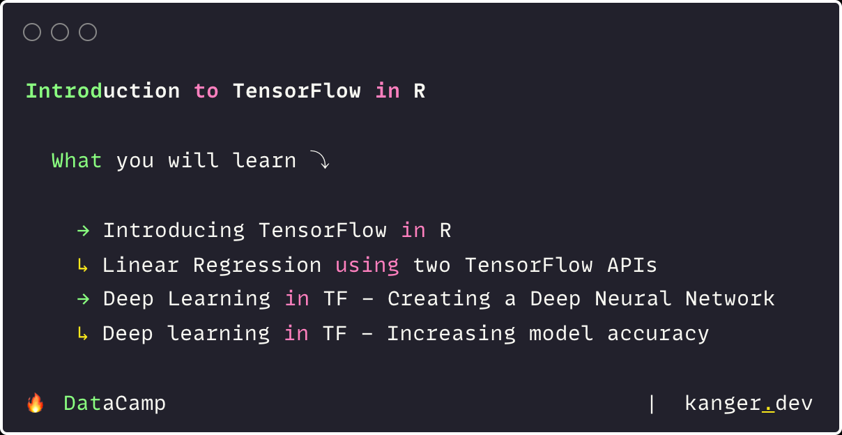 TensorFlow Course R