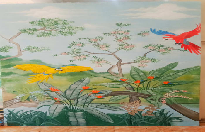 Nature Mural...acrilic On Thw Wall 2 X 3 Meter