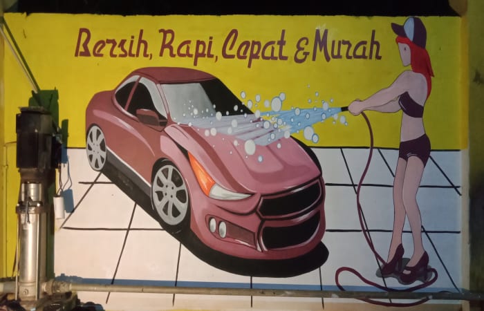 Afrin Car Wash...acrilic On The Wall, 1,5 X 8 Meter