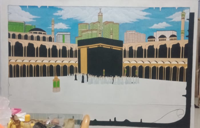 Masjidil Haram Mural...acrilic On The Wall, 2 X 3 Meter