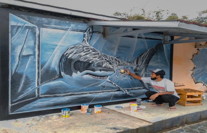Mural 3d Di Wisata Dawuhan Banjarnegara