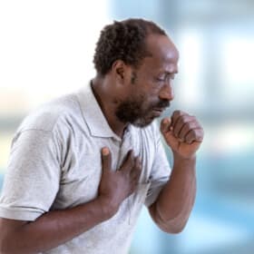 Man coughing