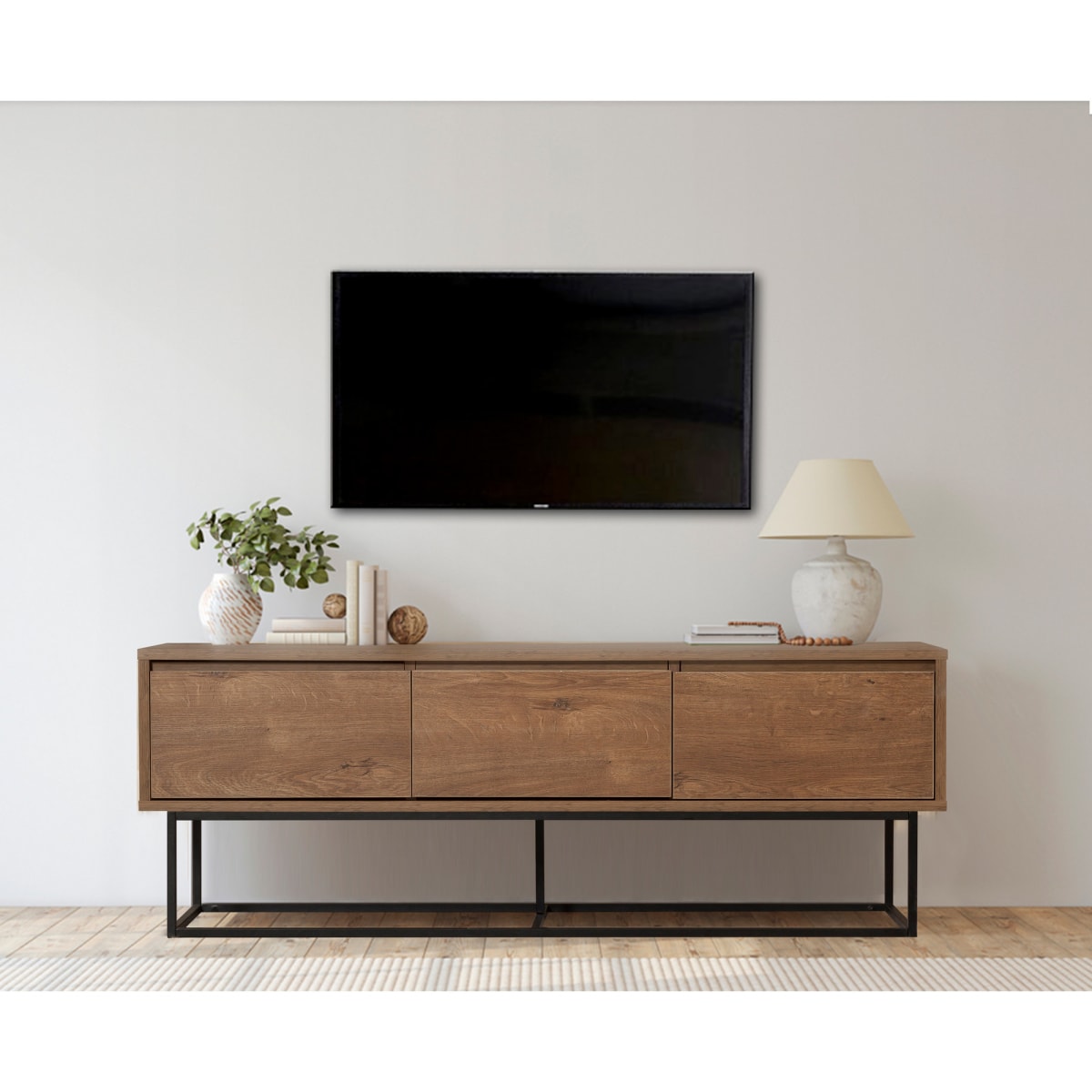 Chic Home Collection Milla tv-taso 140 cm, tummanruskea/musta |  Karkkainen.com verkkokauppa