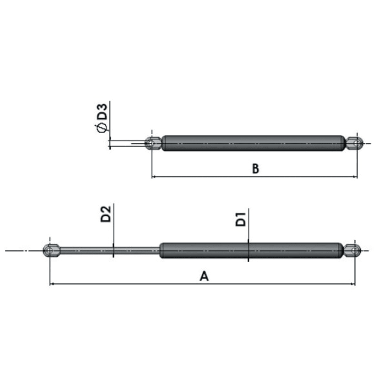 TMT 650/400mm 500N 250mm kaasujousi  verkkokauppa