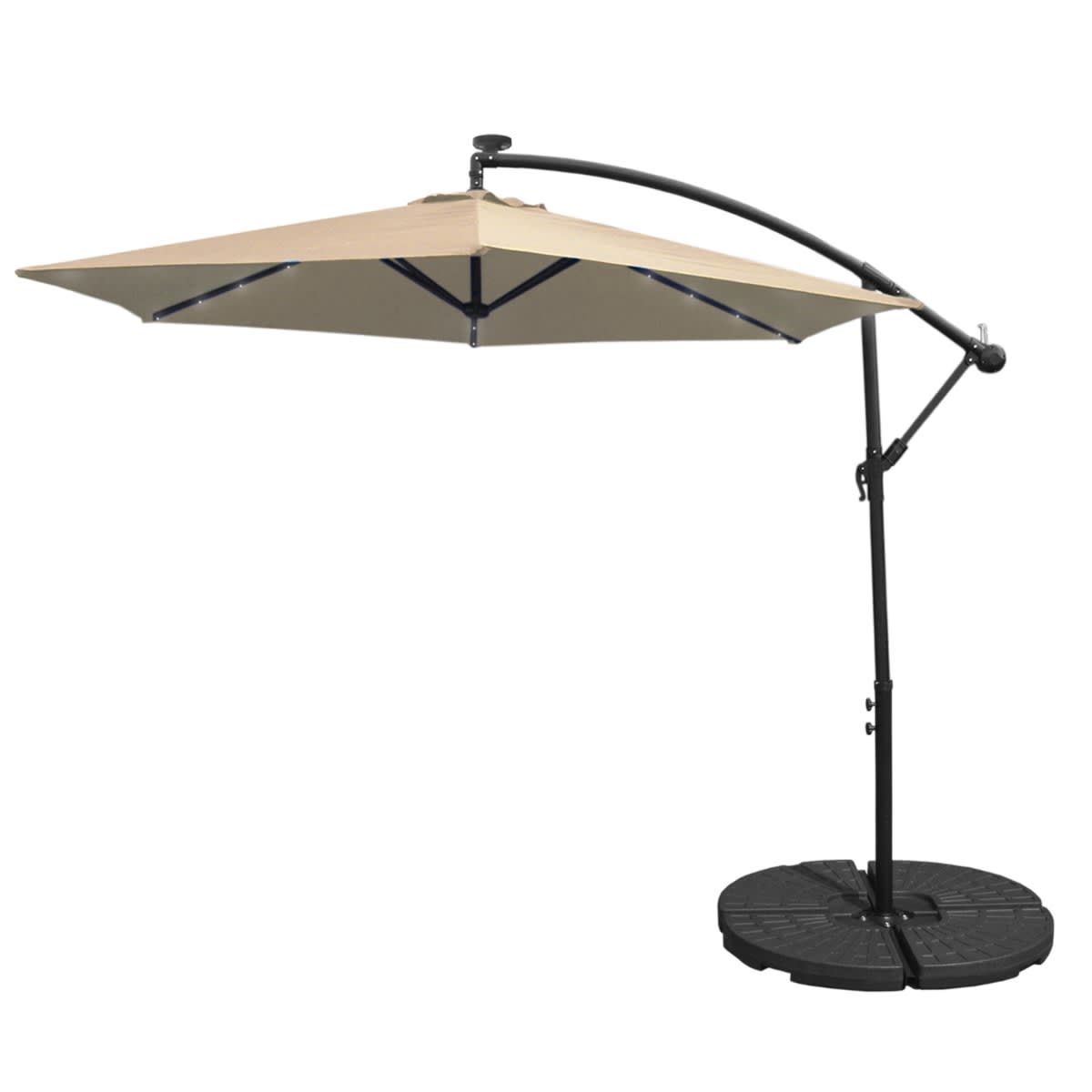 Beige aurinkovarjo 3m pyöreällä jalustalla | Karkkainen.com verkkokauppa