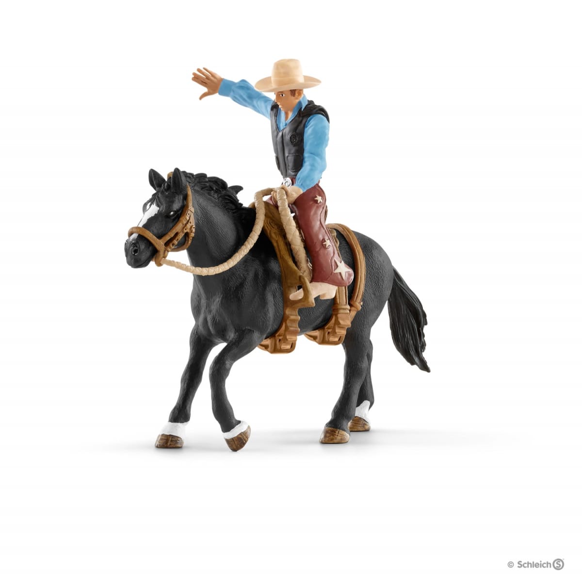 Schleich Farm World 41416 Satularodeoratsastus lehmipojan kera   verkkokauppa