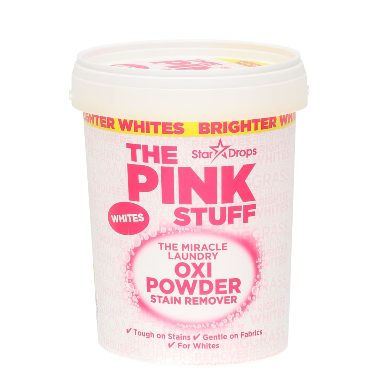 Stardrops - The Pink Stuff - The Miracle Laundry Oxi Powder Stain Remover  Specifically Formulated for Whites, 1 kg