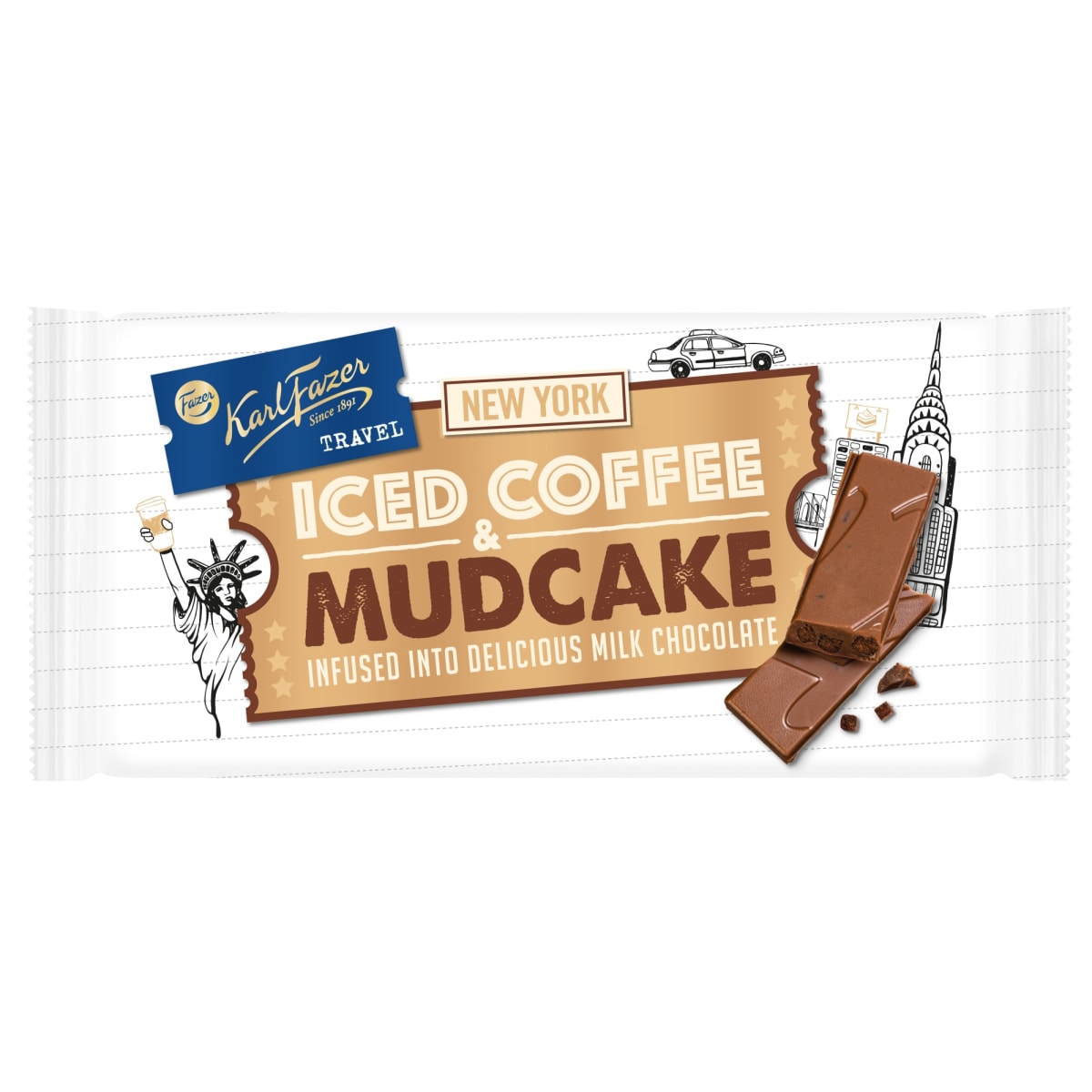 Fazer Travel Iced coffee & mudcake 130 g suklaalevy   verkkokauppa