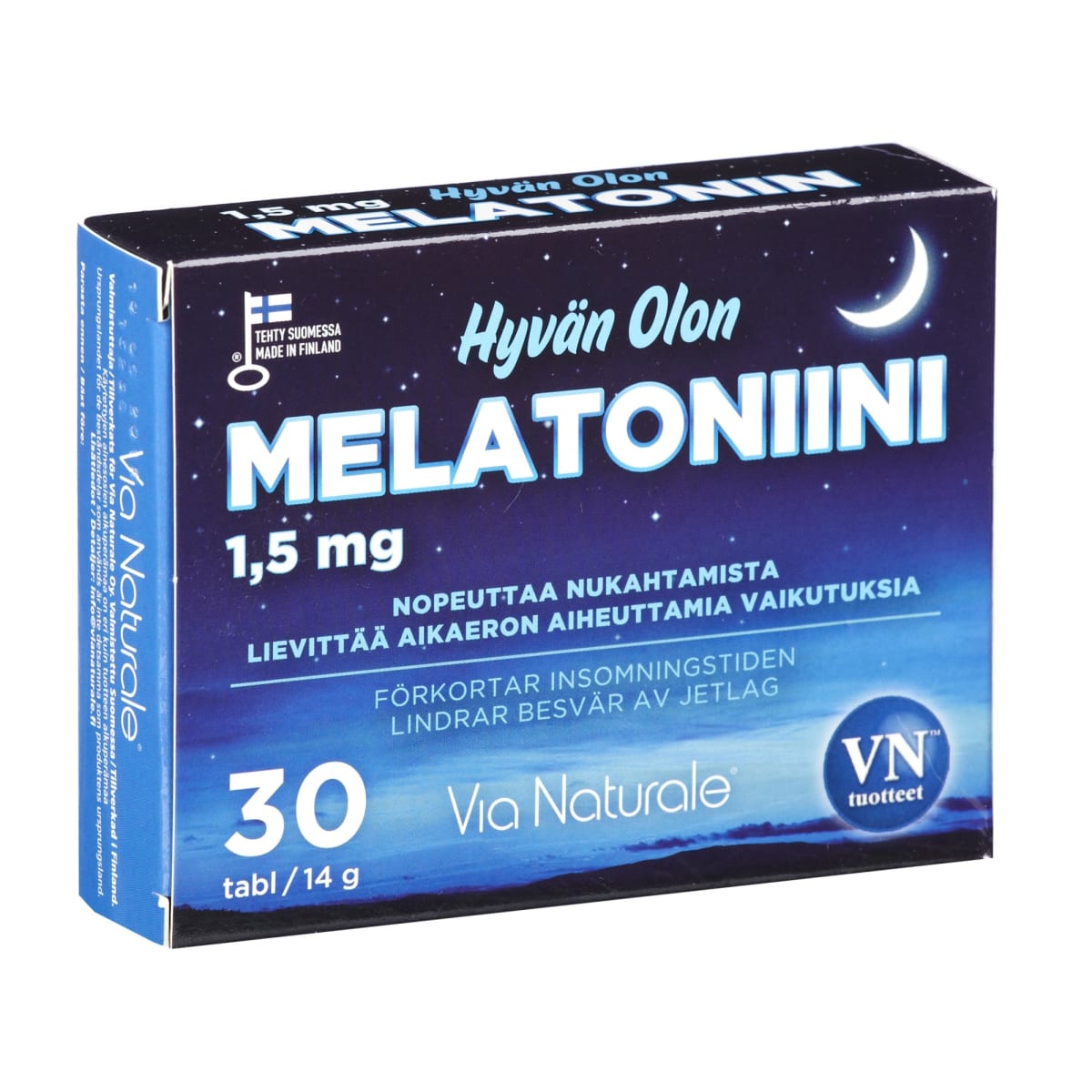 Hyvän olon melatoniini 1,5 mg 30 tabl. ravintolisä   verkkokauppa