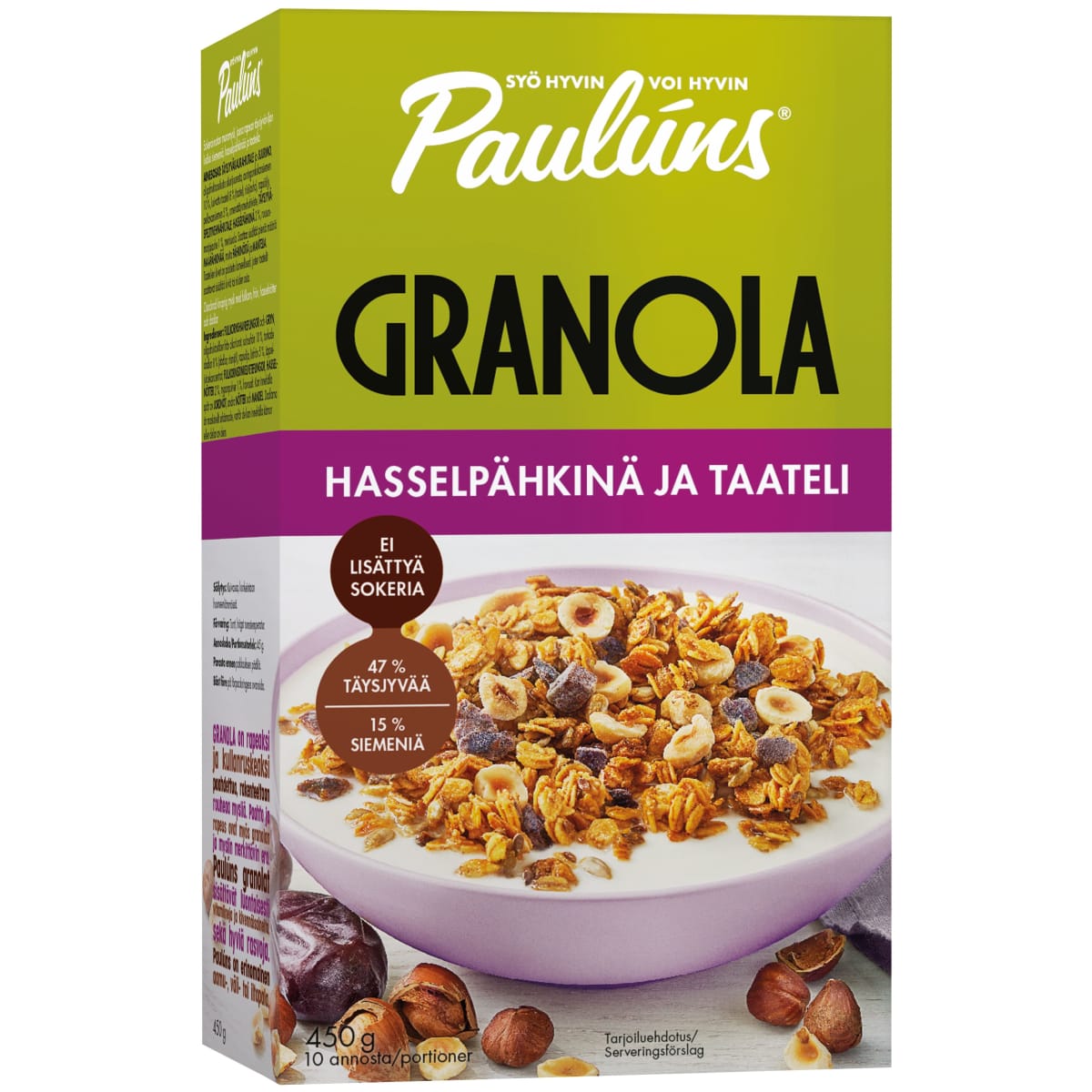 Paulúns 450g hasselpähkinä ja taateli granola muromysli   verkkokauppa